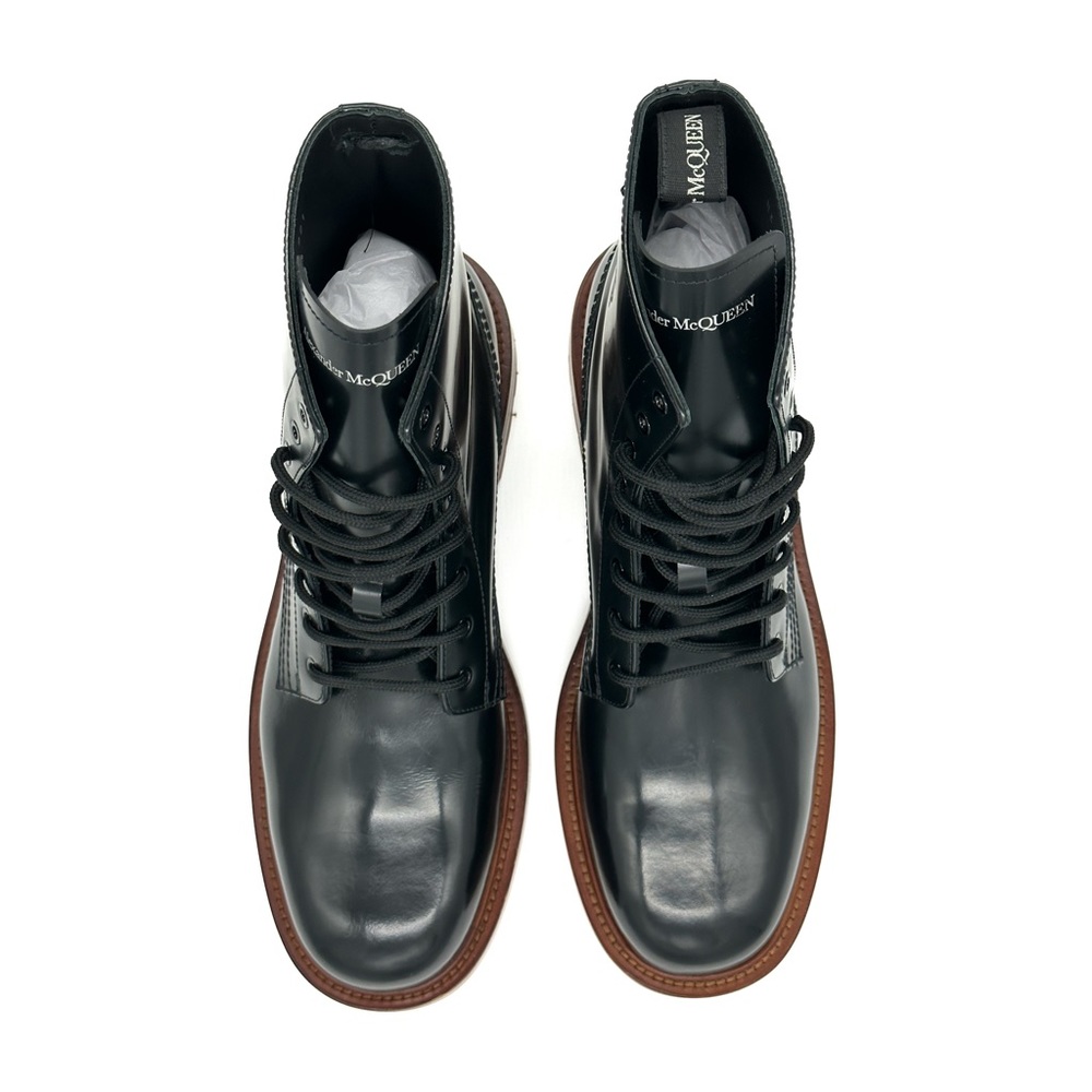 ALEXANDER MCQUEEN patent-leather lace up boots - Picture 5 of 6